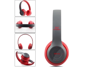 Безжични Bluetooth слушалки OPEN P47 в червено и сиво