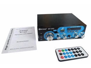 Домашен Bluetooth усилвател BT-502 с USB, FM и TFT дисплей