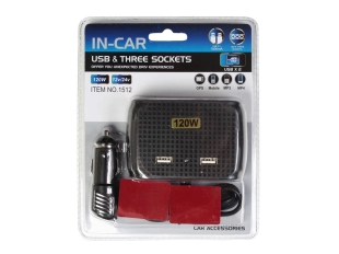 Olesson 1512 Мулти Разклонител за Запалка с 3 Гнезда и 2 USB Порта