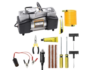 Авто компресор с куфар и комплект за гуми