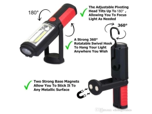 Акумулаторна LED лампа 1+1 COB с USB зареждане