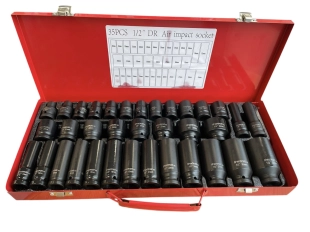 Комплект ударни вложки KRAFTROYAL 35 части, 1/2