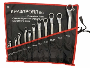 Набор комбинирани гаечни ключове 12 части 6-32mm KraftRoyal