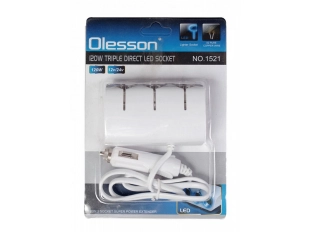 Olesson автомобилен разклонител с кабел и 3 гнезда за запалка