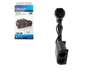 Olesson разклонител за запалка с 2 гнезда, USB и волтметър