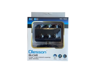 Разклонител Olesson 1523 за автомобилна запалка с 3 гнезда и 2 USB