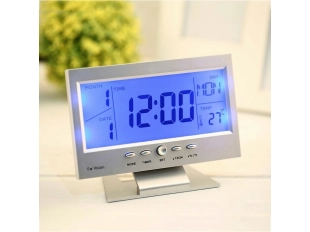 Сив цифров часовник с голям LCD дисплей DS-8082