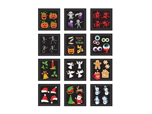 Празничен LED прожектор с 12 сменяеми цветни слайда за Коледа