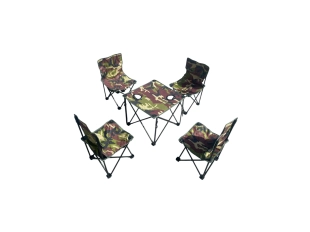 Камуфлажен комплект сгъваема маса с 4 стола и чанта