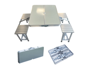 Комплект сгъваема къмпинг маса със столове тип куфар за лесен транспорт