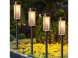 XF-2902 Градинска Соларна LED Лампа с Топла Светлина 3000K, Черен Цвят