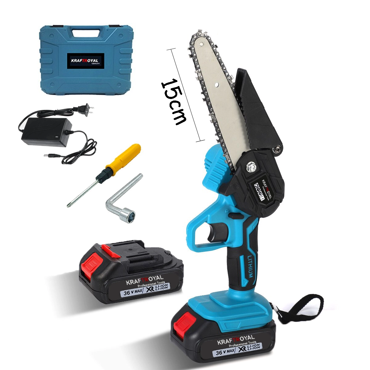 Мини акумулаторна резачка KraftRoyal 36V 8Ah с 15см режещ диск Мини акумулаторна резачка KraftRoyal 36V 8Ah с 15см режещ диск - KraftRoyal 1615