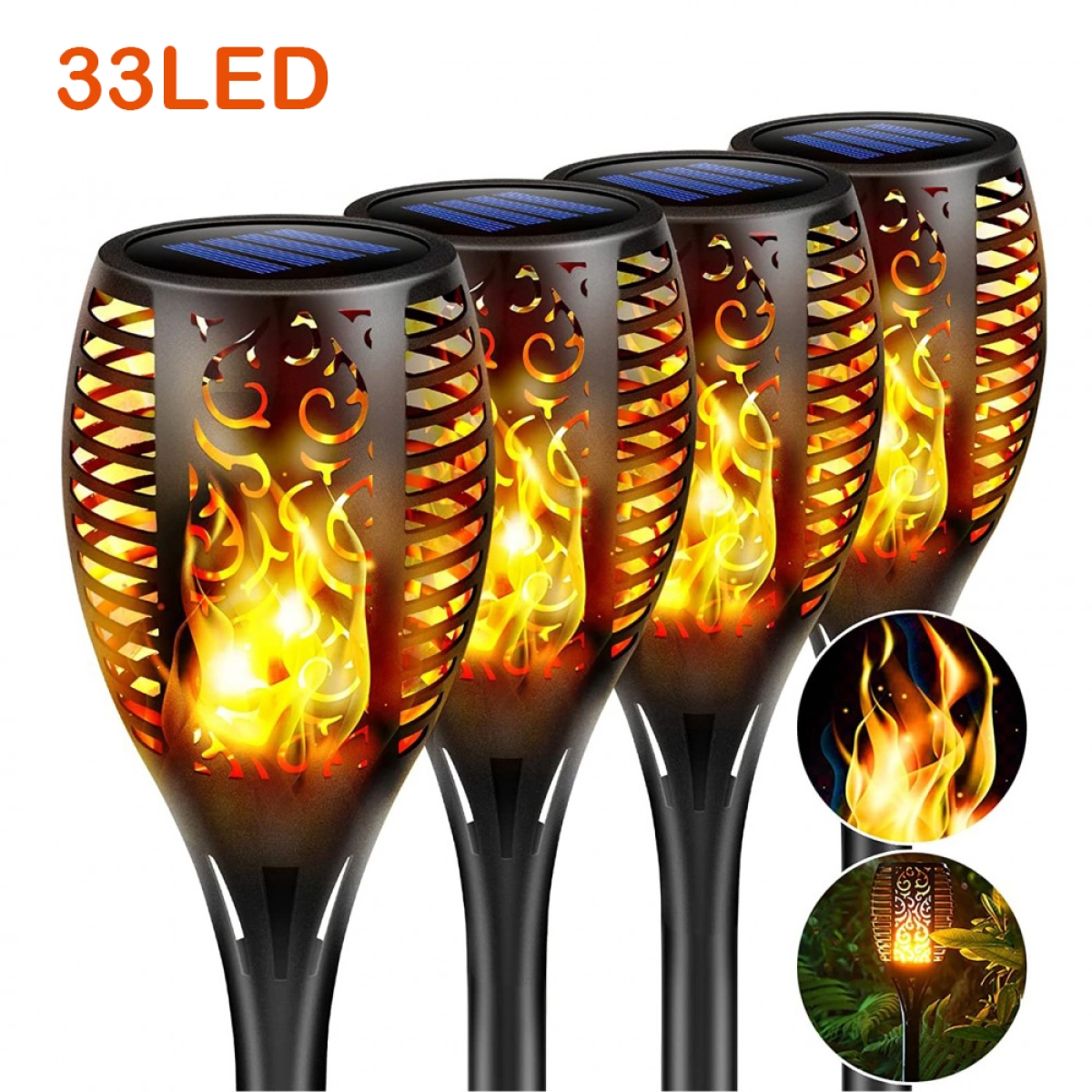 Соларна факла лампа XF-6018 с пламък за градина 59 см - KraftRoyal 1780-59