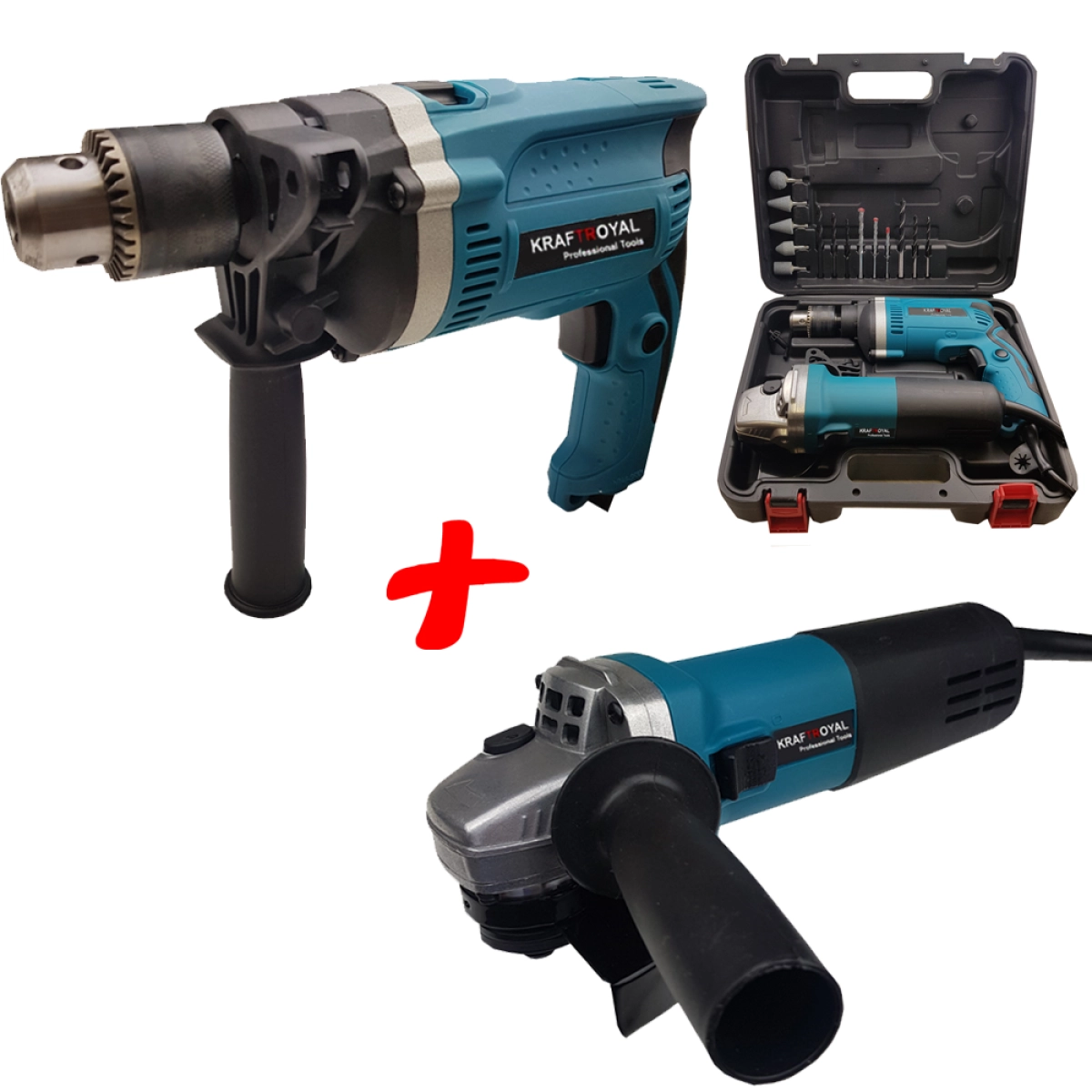 Комбиниран ъглошлайф и бормашина KraftRoyal 1100W мощност - KraftRoyal 1740