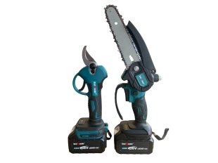 Безчетков комплект KraftMaster 36V с акумулаторна ножица и резачка за клони