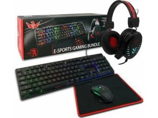 Клавиатура с подсветка, слушалки и подложка за мишка JX-K8816