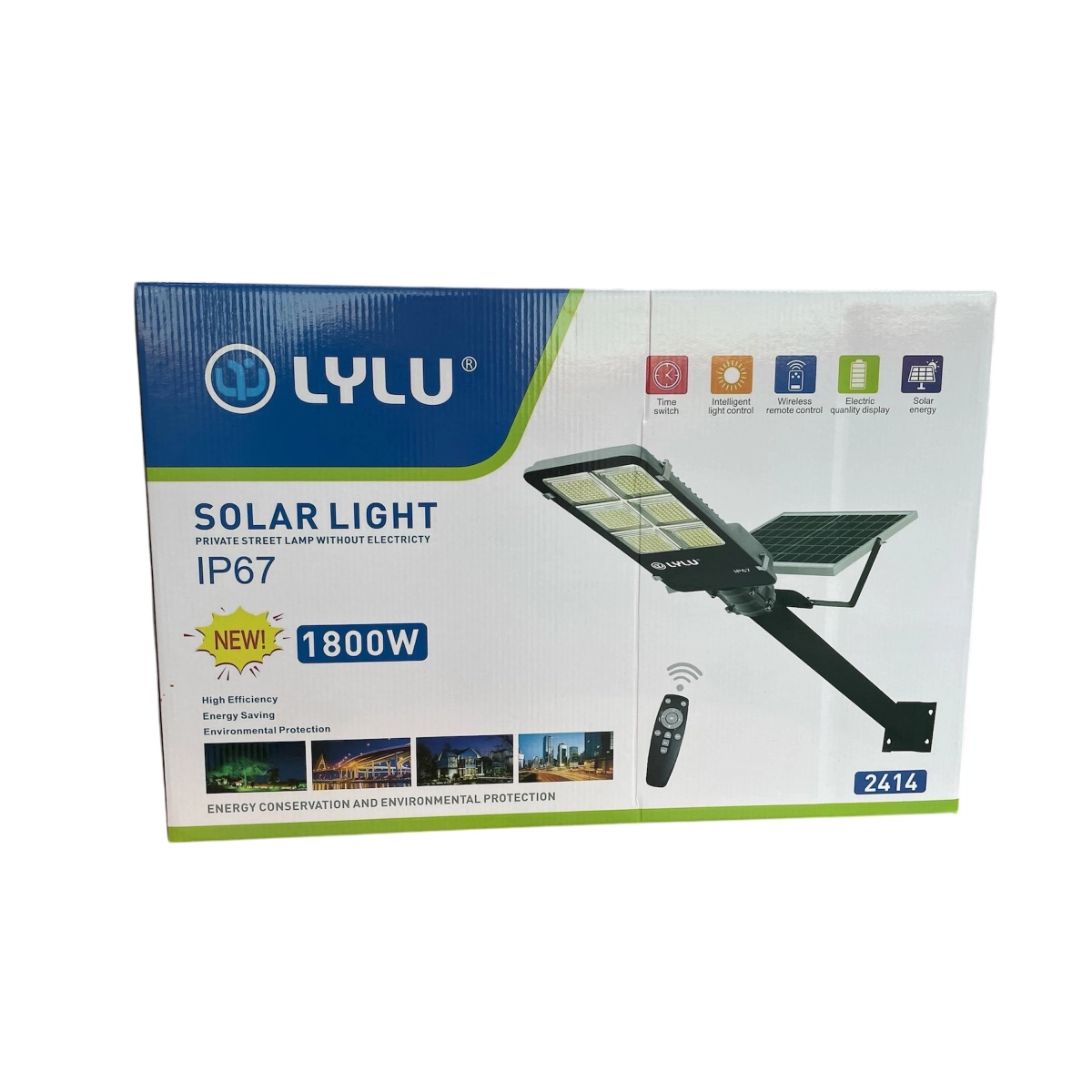 Соларна лампа LYLU с панел и стойка, мощност 1800W - LYLU 3086