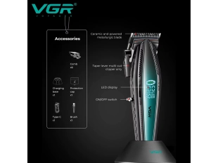 Машинка за подстригване VGR V-270 с зарядна стойка (Зелен)