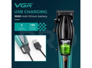 Професионална машинка за подстригване VGR V-273 в зелен цвят