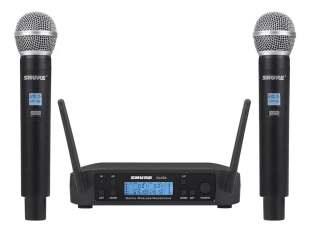Двоен комплект безжични микрофони с UHF приемник и дисплей Shure GLXD4