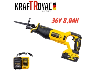 Акумулаторен саблен трион KraftRoyal 36V с две батерии и куфар