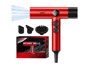 Червен професионален сешоар VGR-401 с BLDC мотор и LED екран