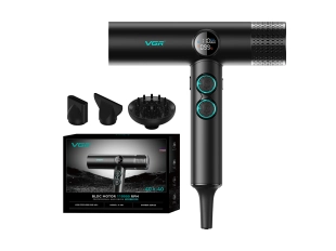 Професионален черен сешоар VGR-401 с BLDC мотор и LED дисплей