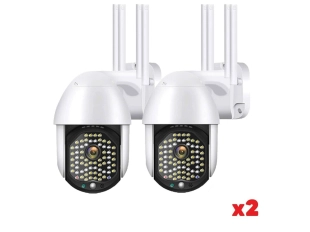 Комплект от 2 водоустойчиви WIFI Full HD камери с 68 LED и 320° въртене