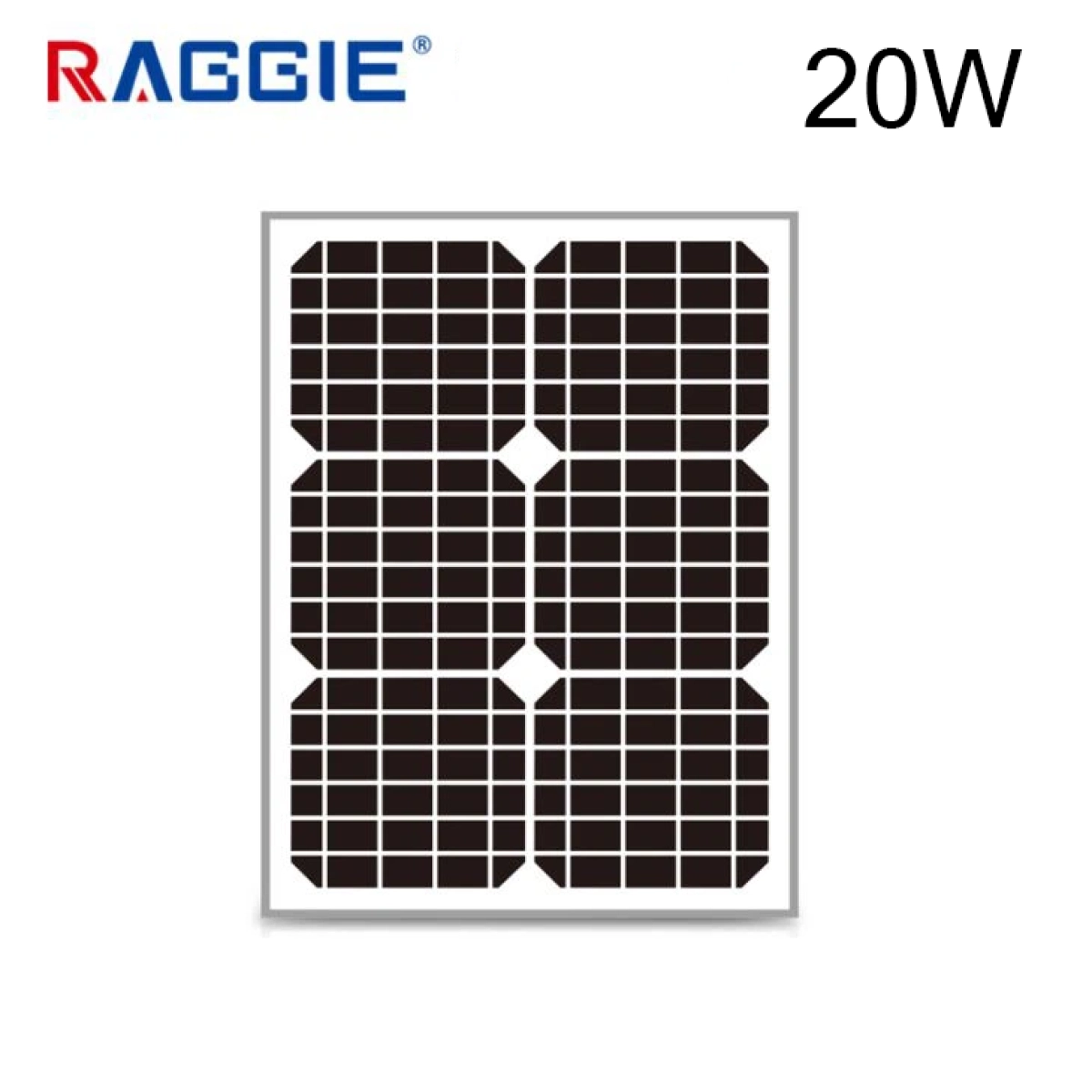 Соларен панел 20W монокристален 12V RAGGIE 520x360x20мм - Raggie 1830-20