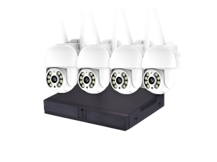 Безжична система с 4 въртящи камери и записващо NVR устройство