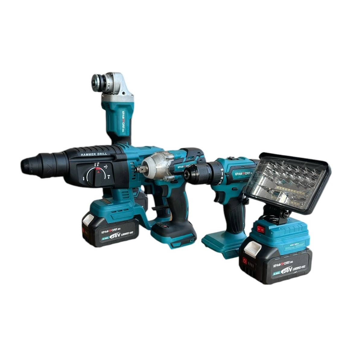 К-т акумулаторен перфоратор, ъглошлайф и винтоверт KraftRoyal 36V - KraftRoyal 1735-3