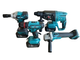 KrafMaster Комплект 36V с 3 батерии 8Ah: Перфоратор, Ъглошлайф, Гайковерт и Винтоверт