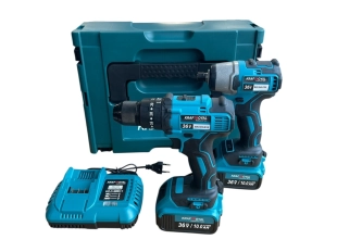 KraftRoyal акумулаторен винтоверт и безчетков импакт 36V 8Ah в син цвят