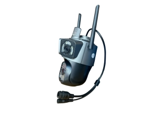 Външна въртяща WiFi камера с 3 обектива 12MP и 50 диода, черна