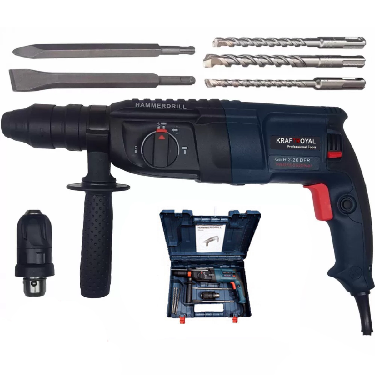 Пробивна бормашина с перфоратор KraftRoyal за точна работа - 1743