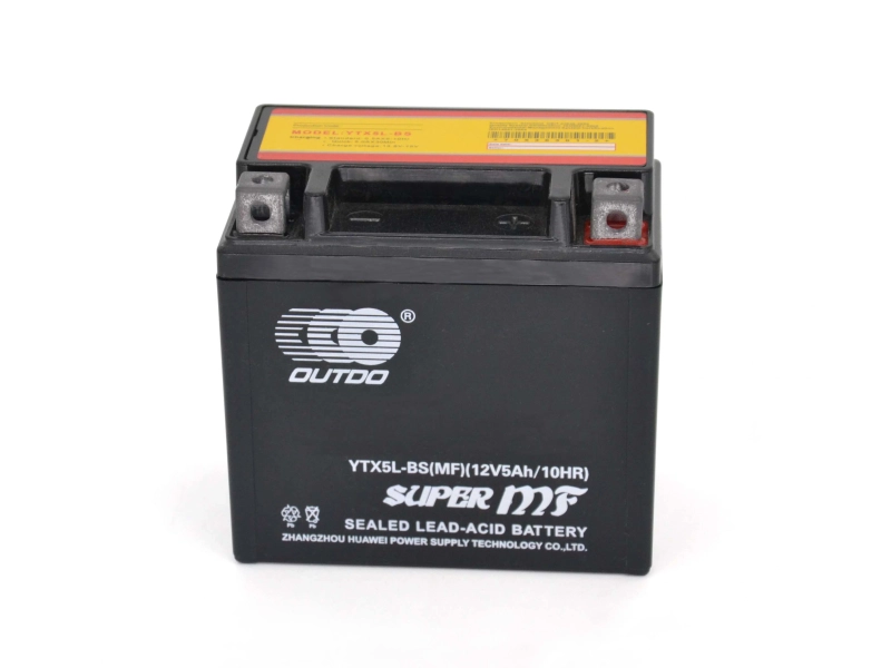 Акумулатор стартов YTX5L-BS 12V 5Ah 10hr десен + Акумулатор стартов YTX5L-BS 12V 5Ah 10hr десен + - OUTDO 19048L