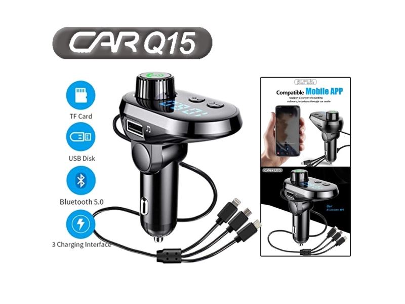 Bluethooth трансмитер за кола Q15 Bluethooth трансмитер за кола Q15 - 18984