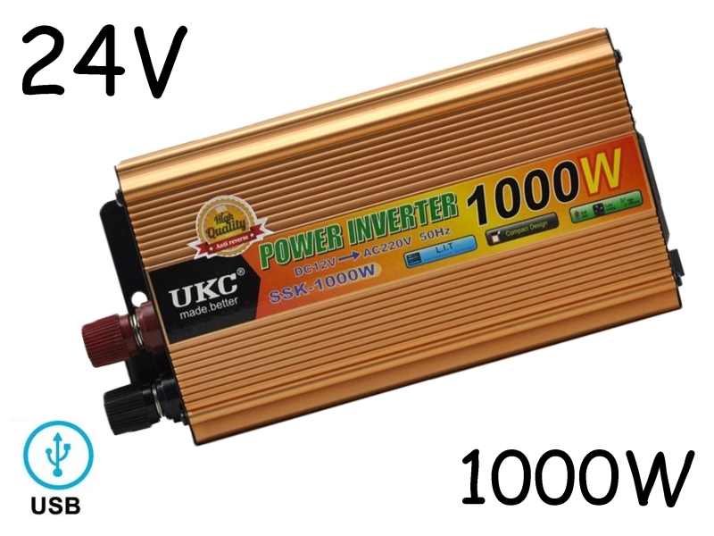 Инвертор на напрежение UKC SSK-1000W 24V - 220V 1000W Инвертор на напрежение UKC SSK-1000W 24V - 220V 1000W - UKC 1638