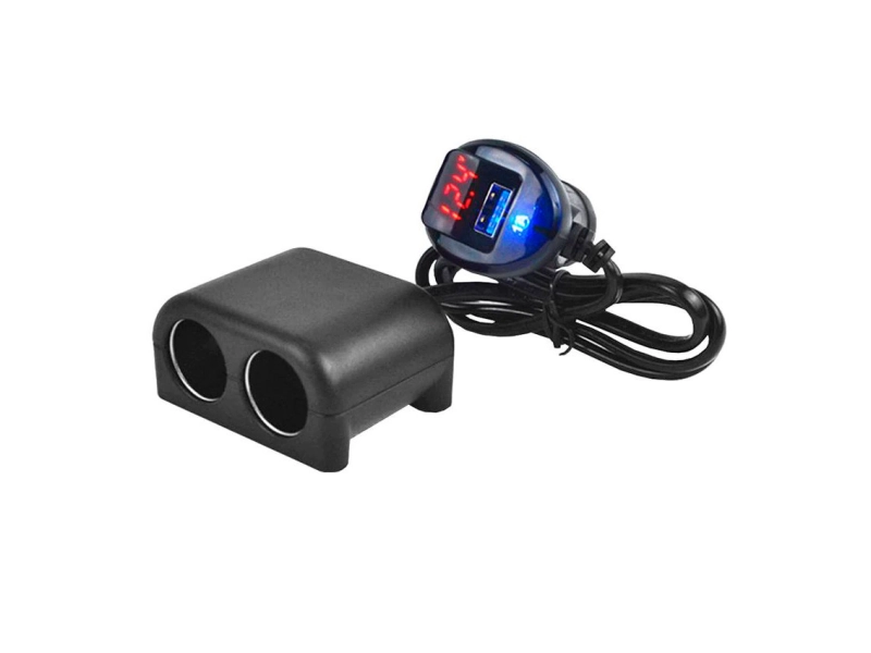 Разклонител за запалка Olesson 1641, 2 гнезда, 1 USB, Волтметър Разклонител за запалка Olesson 1641, 2 гнезда, 1 USB, Волтметър - Olesson 1692