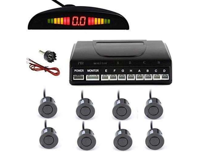 Парктроник с LED дисплей 8 датчика - Сив / Черен Парктроник с LED дисплей 8 датчика - Сив / Черен - 1044