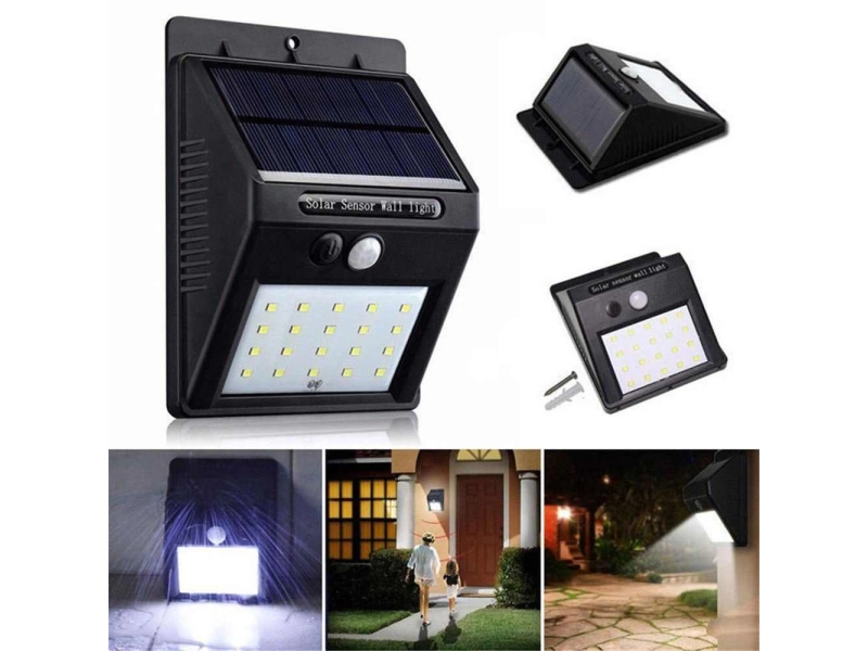 Външна Соларна LED Лампа със сензор за движение прожектор за врата Външна Соларна LED Лампа със сензор за движение прожектор за врата - Leadleds 1422
