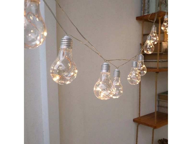 Соларен гирлянд с 10 топло светещи LED крушки Соларен гирлянд с 10 топло светещи LED крушки - 1769