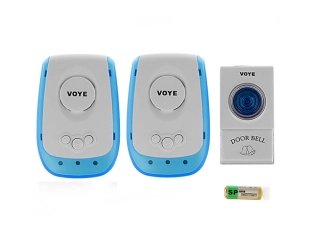 Два безжични звънеца VOYE V009A2 с един бутон звукова и светлинна сигнализация Два безжични звънеца VOYE V009A2 с един бутон звукова и светлинна сигнализация - подобен продукт