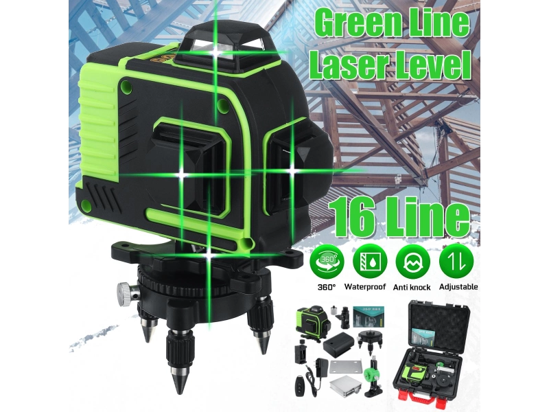 4D Строителен лазер KraftRoyal с 16 линии (четири точков зелен лазерен невилир) самонивилиращ 4D Строителен лазер KraftRoyal с 16 линии (четири точков зелен лазерен невилир) самонивилиращ - KraftRoyal 1624