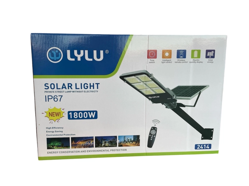 Соларна лампа LYLU с панел и стойка, мощност 1800W - LYLU 3086