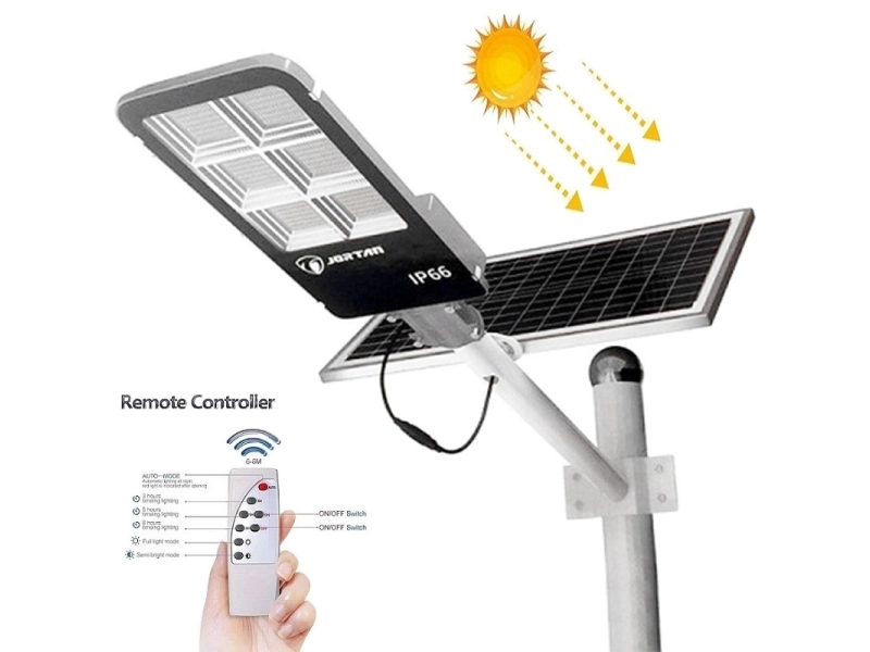 Улична соларна лампа JORTAN с панел и стойка 1800W - Jortan 3087