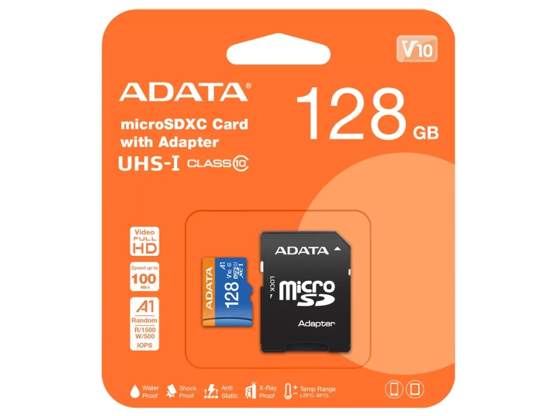 Карта памет A-DATA 128GB UHS-I Premier V10 AUSDX128GUICL10A1-RA1, Class 10 Карта памет A-DATA 128GB UHS-I Premier V10 AUSDX128GUICL10A1-RA1, Class 10 - A-Data 3203-128