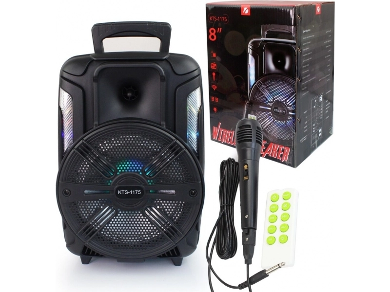 Безжична 8 инча караоке колона с микрофон и дистанционно управление KTS-1175 Безжична 8 инча караоке колона с микрофон и дистанционно управление KTS-1175 - KTS 1857