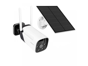 Безжична wifi камера за външно наблюдение с батерия и соларен панел 3MPX, ICSee, Черна