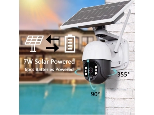 Соларна безжична въртяща се камера WIFI 3MP проследяване на обект